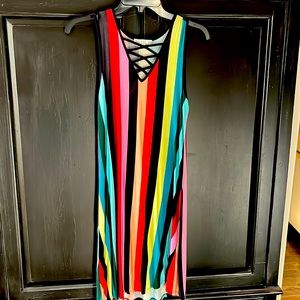 Colorful striped tank dress!